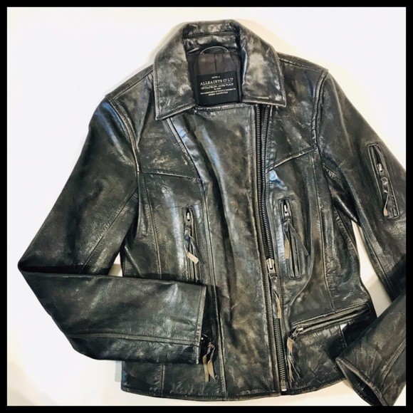 ALL SAINTS Leather Motorcycle Jacket! - Picture 4 of 8